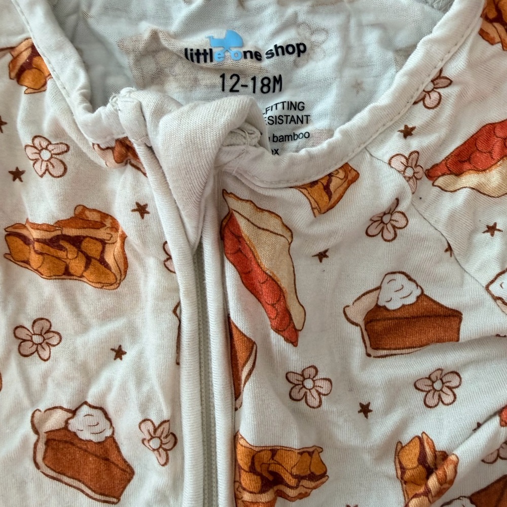 Little Sleepies Pie Print Footie Pajamas - Picture 2 of 2